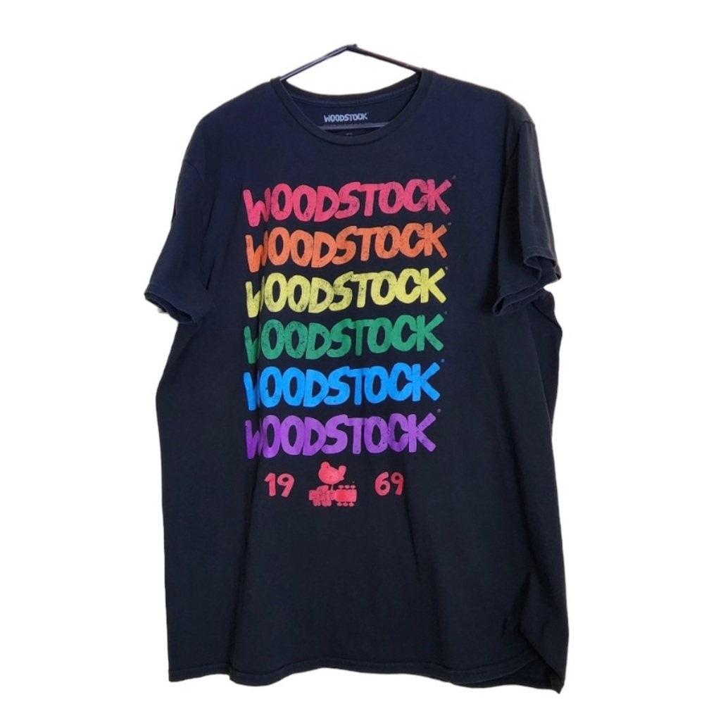 Woodstock 1969 black / Rainbow graphic tee shirt size XL